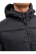 Mens Jack & Jones Longline Padded Coat - Black