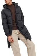 Mens Jack & Jones Longline Padded Coat - Black