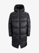 Mens Jack & Jones Longline Padded Coat - Black