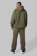 Mens Khaki Active Oversized Logo Hoodie