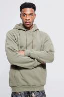 Mens Khaki Basic Over The Head Hoodie