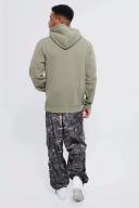 Mens Khaki Basic Over The Head Hoodie