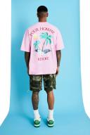 Mens Khaki Elastic Relaxed Camo Toggle Hem Cargo Short