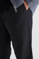 Mens Khaki Elasticated Skinny Crop 4 Way Stretch Smart Trousers