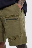 Mens Khaki Fixed Relaxed Statement Cargo Pocket Short