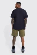 Mens Khaki Fixed Relaxed Statement Cargo Pocket Short