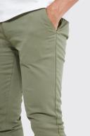 Mens Khaki Fixed Waist Skinny Chino Trouser