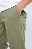 Mens Khaki Fixed Waist Slim Chino Trouser