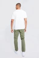 Mens Khaki Fixed Waist Slim Chino Trouser