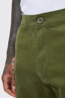 Mens Khaki Fixed Waist Stretch Slim Waist Chino