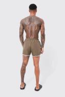 Mens Khaki Man Signature Runner Swim Shorts