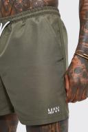 Mens Khaki Original Man Mid Length Swim Shorts