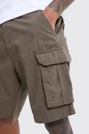 Mens Khaki Relaxed Elastic Waist Cargo Short