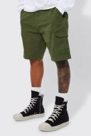 Mens Khaki Relaxed Fixed Waist Cargo Short