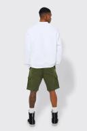 Mens Khaki Relaxed Fixed Waist Cargo Short