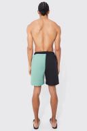 Mens Khaki Tall Mid Spliced Waistband Man Swim Shorts