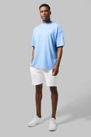 Mens Light Blue Active Oversized Overdye Logo Short Set