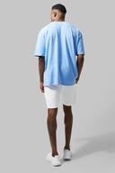 Mens Light Blue Active Oversized Overdye Logo Short Set