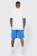 Mens Light Blue Elastic Relaxed Lightweight Stretch Colour Block Cargo