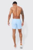 Mens Light Blue Man Signature Mid Length Swim Shorts