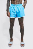 Mens Light Blue Man Signature Runner Swim Shorts