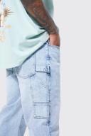 Mens Light Blue Relaxed Fit Carpenter Jeans