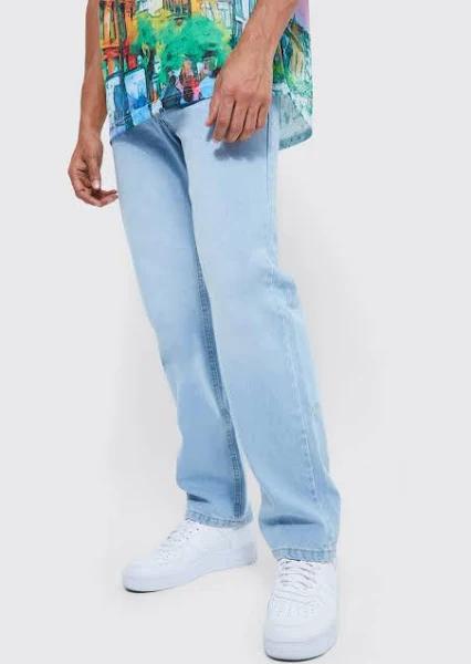 Mens Light Blue Relaxed Fit Jeans