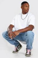 Mens Light Blue Relaxed Fit Rigid Jeans