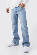 Mens Light Blue Relaxed Rigid Flare Jean