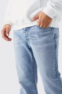 Mens Light Blue Relaxed Rigid Flare Jean