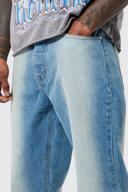 Mens Light Blue Relaxed Rigid Washed Panel Jeans
