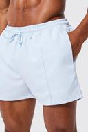 Mens Light Blue Short Length Pintuck Swim Shorts