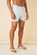 Mens Light Blue Short Length Seersucker Swim Shorts