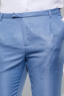 Mens Light Blue Skinny Crop Mini Texture Suit Trousers