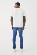 Mens Light Blue Skinny Stretch All Over Rip Stacked Jeans