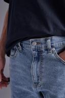 Mens Light Blue Skinny Stretch Bleach Detail Jeans