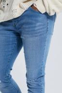 Mens Light Blue Skinny Stretch Knee Slash Jeans