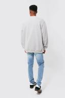 Mens Light Blue Skinny Stretch Rip and Repair Zips Jeans