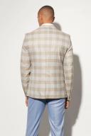Mens Light Blue Slim Single Breasted Check Suit Jacket