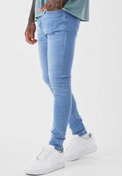 Mens Light Blue Super Skinny Stretch Jean