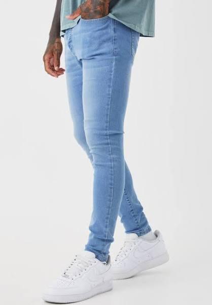 Mens Light Blue Super Skinny Stretch Jean
