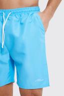 Mens Light Blue Tall Man Signature Mid Length Swim Shorts