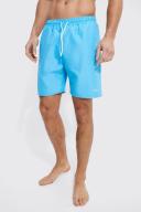 Mens Light Blue Tall Man Signature Mid Length Swim Shorts