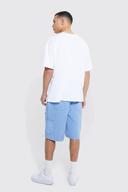 Mens Light Blue Tall Relaxed Fit Carpenter Cargo Short