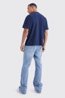 Mens Light Blue Tall Relaxed Rigid Flare Jean