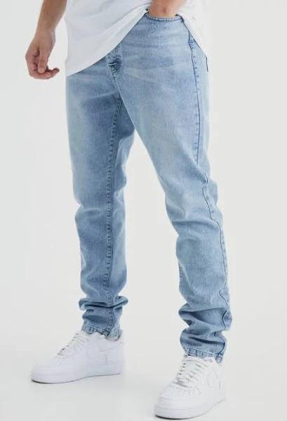 Mens Light Blue Tall Slim Rigid Jean