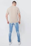Mens Light Blue Tall Super Skinny Stretch Jean with Zip Hem