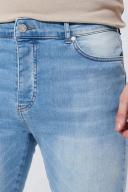 Mens Light Blue Tall Super Skinny Stretch Jean with Zip Hem