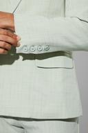 Mens Light Green Slim Double Breasted Texture Suit Jacket