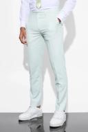 Mens Light Green Slim Micro Texture Suit Trousers
